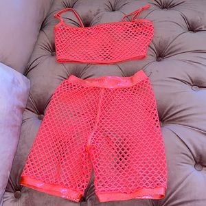 Women’s pink glitter two piece set